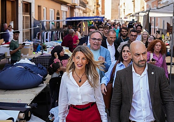 La vicepresidenta Yolanda Díaz, el viernes en Torrent