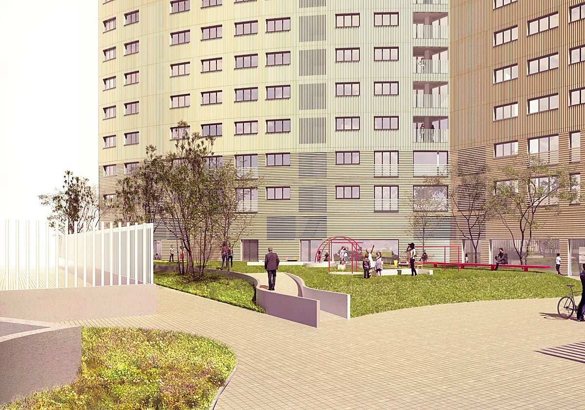 Imagen principal - Zona interior del edificio proyectado en Las Moreras.