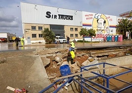 Imagen de una zona industrial afectada por la dana