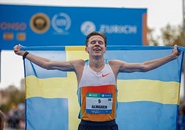 Almgren, tras cruzar la meta.