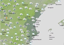 Mapa previsto para el jueves 30 de octubre.