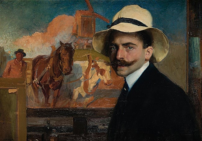 'Autorretrato con fondo de la vuelta de la montería'.