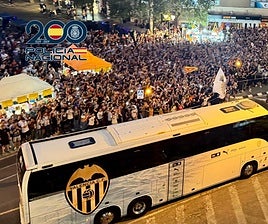 Dispositivo de seguridad de la Poliía Nacional en el último partido del Valencia en casa.