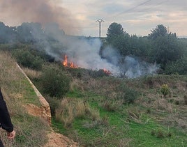 El fuego que se ha declarado en el barranco.