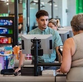 Un cajero en un supermercado de Mercadona.