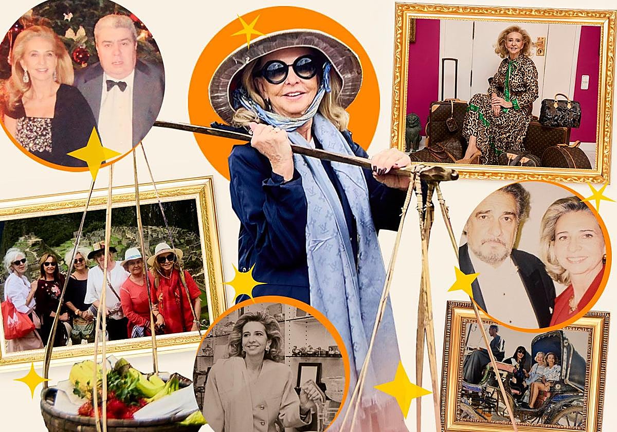 Mayrén Beneyto, rodeada de las maletas de Louis Vuitton que siempre lleva consigo cuando viaja.