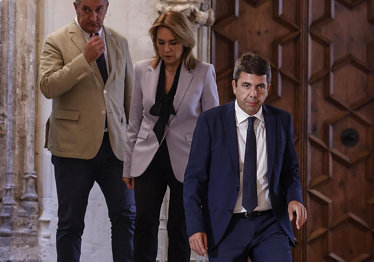 Carlos Mazón, este lunes, en el Palau de la Generalitat.