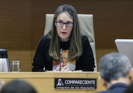 Rosa Álvarez, presidenta de la asociación de víctimas del 29 de octubre, durante su comparecencia.