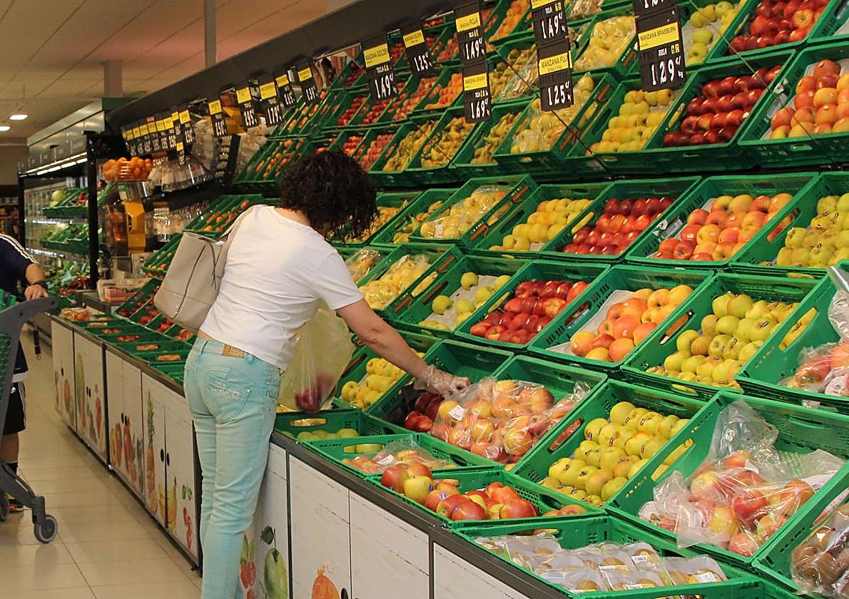 Frutería en un supermercado de Mercadona en Madrid.