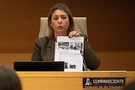 Verónica Vicent, dunrante su comparecencia en el Congreso este miércoles.
