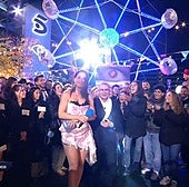 Nagore Robles y Jorge Javier Vázquez, durante el estreno de 'Gran Hermano' este jueves.