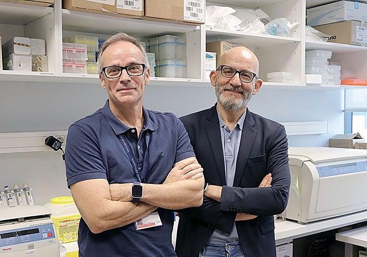 Los investigadores del proyecto Agustín Lahoz y Julián Carretero.