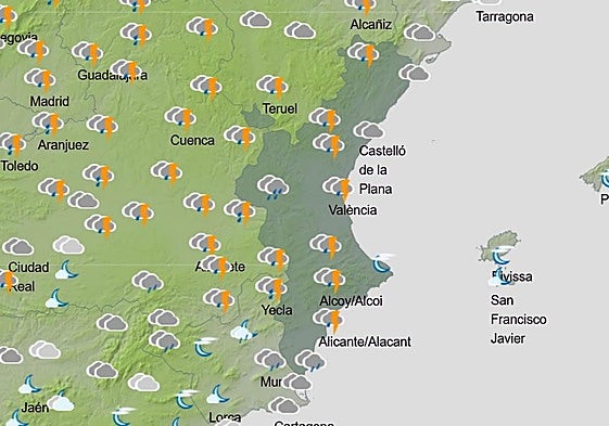 Previsión del tiempo el viernes por la noche.