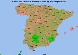 Precio del diésel en España.