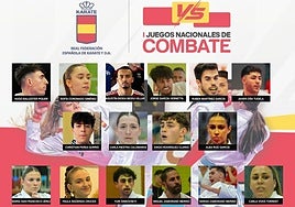 Los participantes en la disciplina de karate de los Primeros Juegos Nacionales de Combate