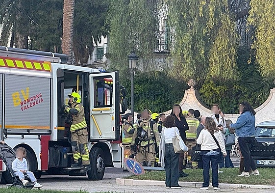 Imagen del desalojo el jueves por la tarde.