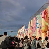 Mural pintado en Catarroja en el acto de inauguración.