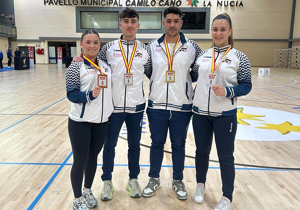 Los medallistas valencianos en la disciplina de karate de los Juegos Nacionales de Combate