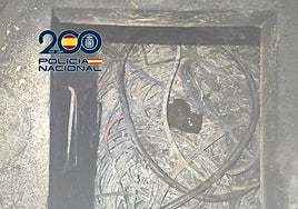 Cables de cobre recuperado.