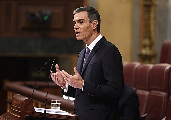 Pedro Sánchez, este miércoles en el Congreso de los Diputados.