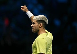 Carlos Alcaraz, tras ganar a Fritz.