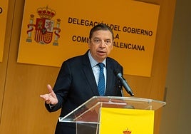 El ministro Luis Planas, durante su comparecencia de este jueves en Delegación de Gobierno