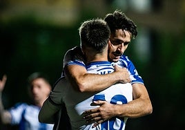 Elgezabal y Losada, durante el partido de Copa del Rey.