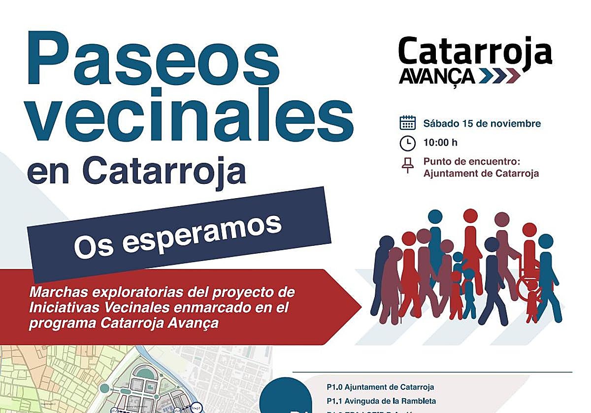 Cartel anunciador de los paseos vecinales.