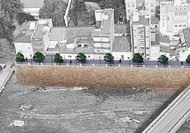 Recreación virtual de cómo quedará el futuro muro en el barranco.