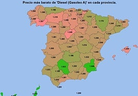 Precio del diésel a fecha 13 de noviembre de 2025.