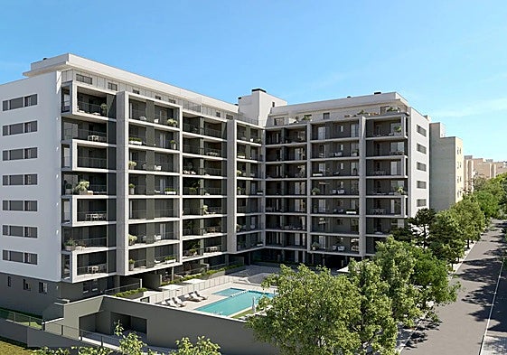 Imagen del futuro residencial de Aedas Homes cuyas obras acaban de comenzar