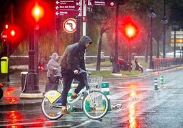 Un día de lluvia en Valencia.