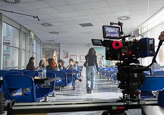 Un momento del rodaje de 'María Martínez Ruiz no puede volver'.