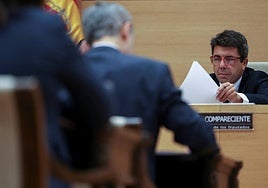 Carlos Mazón, el pasado lunes, en la comparecencia en el Congreso.