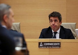 Mazón comparece en la comisión de la dana en el Congreso.