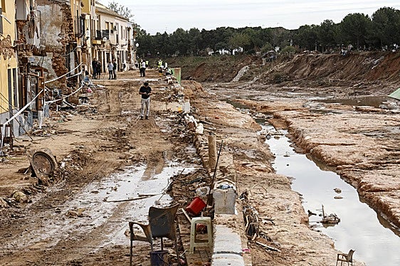 Barranco de Picanya tras la inundación.