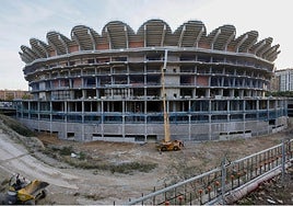 Las obras continúan en el Nou Mestalla.