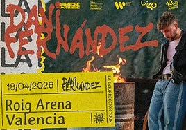 Cartel del concierto de Dani Fernández en Valencia.