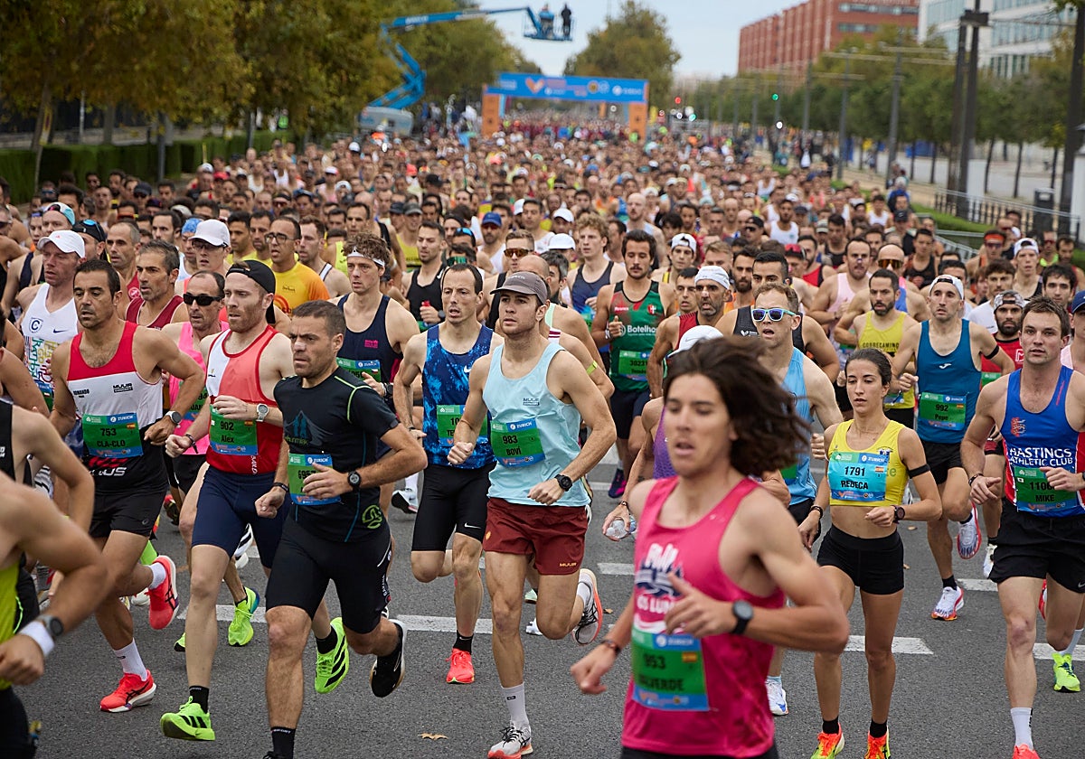 Los runners en la prueba del Medio Maratón de Valencia.