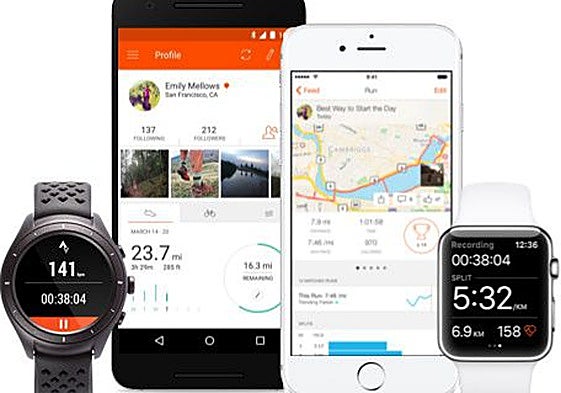 Relojes y teléfonos móviles funcionando con Strava, la app de running de moda