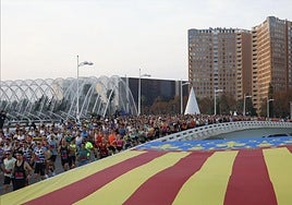 Una imagen de la salida del Maratón de Valencia 2024.