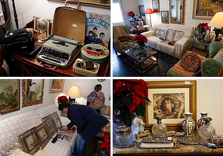 Objetos a la venta en un piso que se vacía.