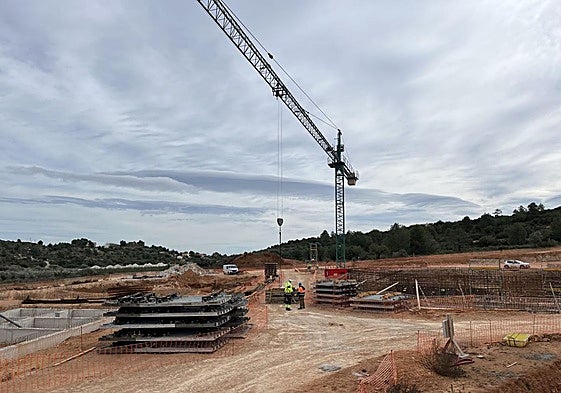 Obras de la nueva planta depuradora en Cheste.