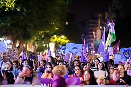 Manifestación por el 25N en Valencia.