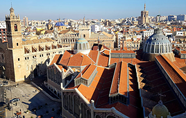 Vista de pájaro de la ciudad de Valencia