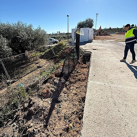 Estado de las obras en el polideportivo.