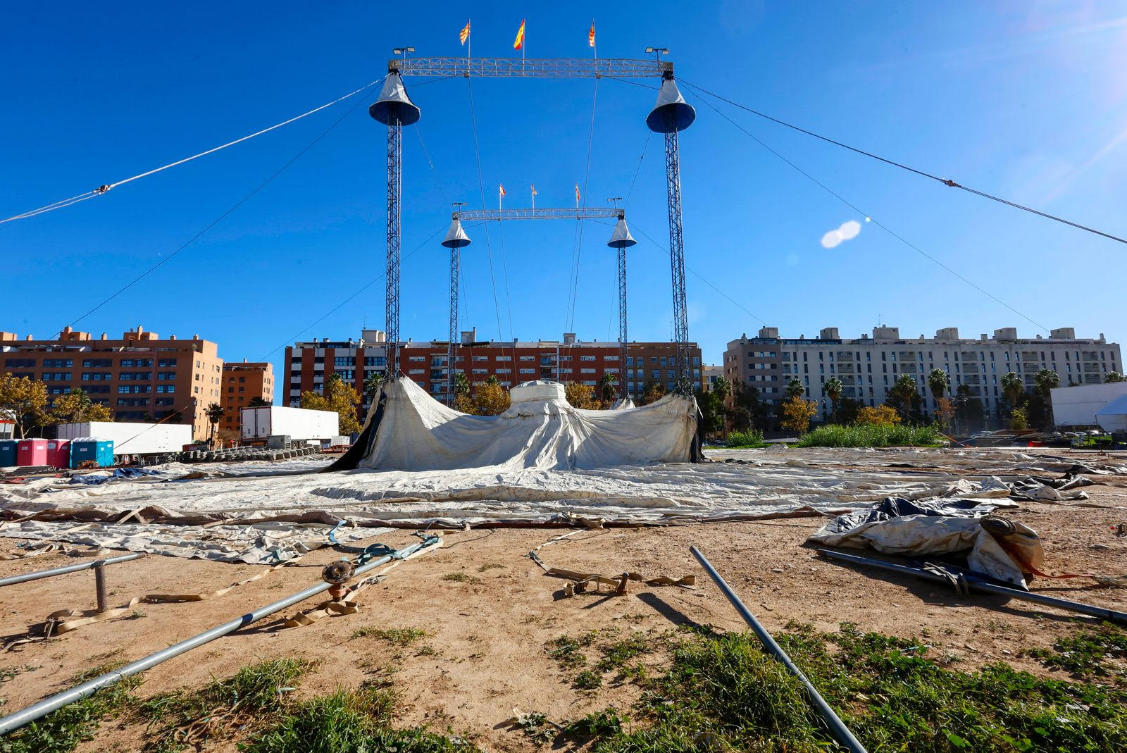 Fotos del solar donde iba a montar el Circ de Nadal en Valencia