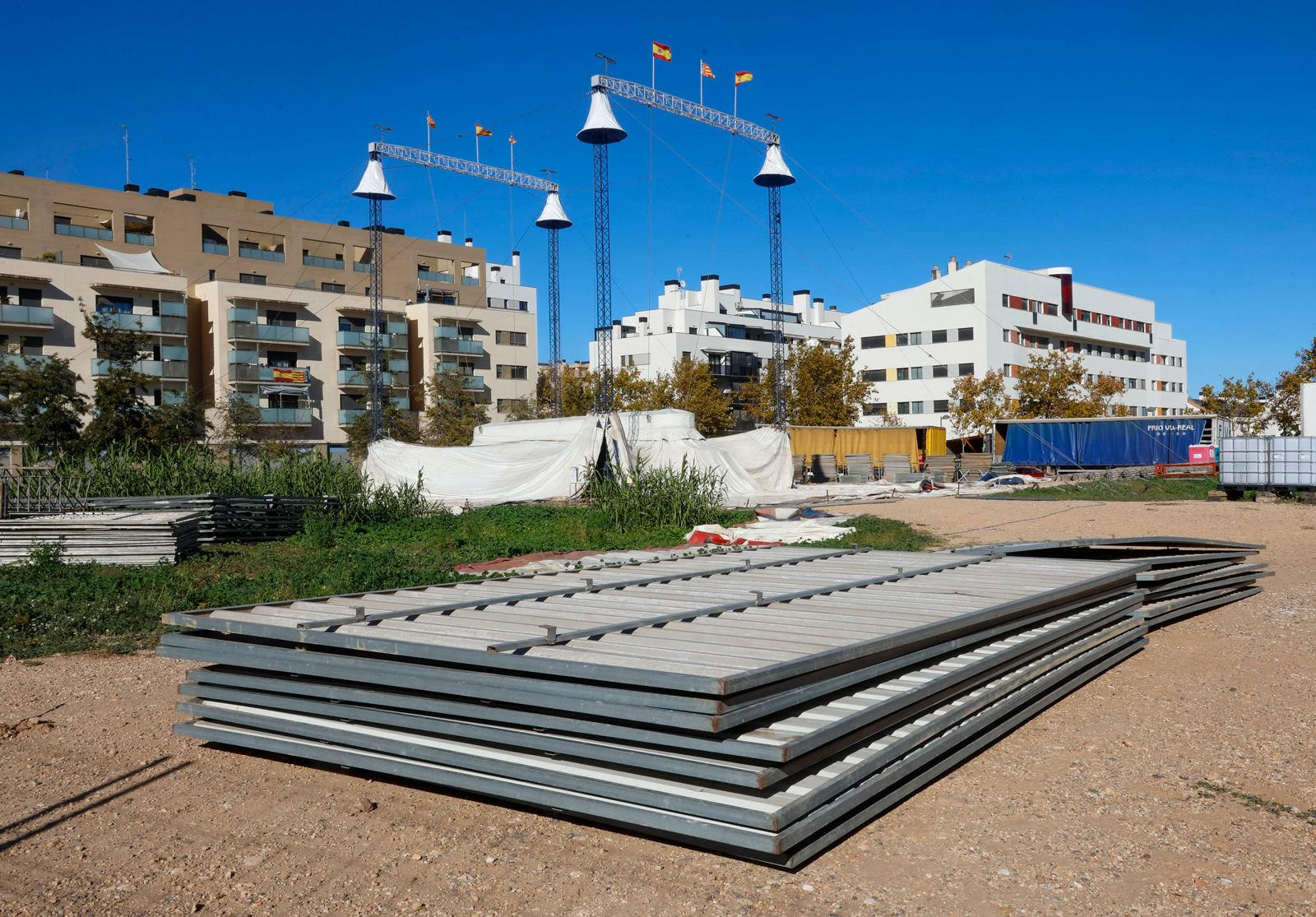 Fotos del solar donde iba a montar el Circ de Nadal en Valencia