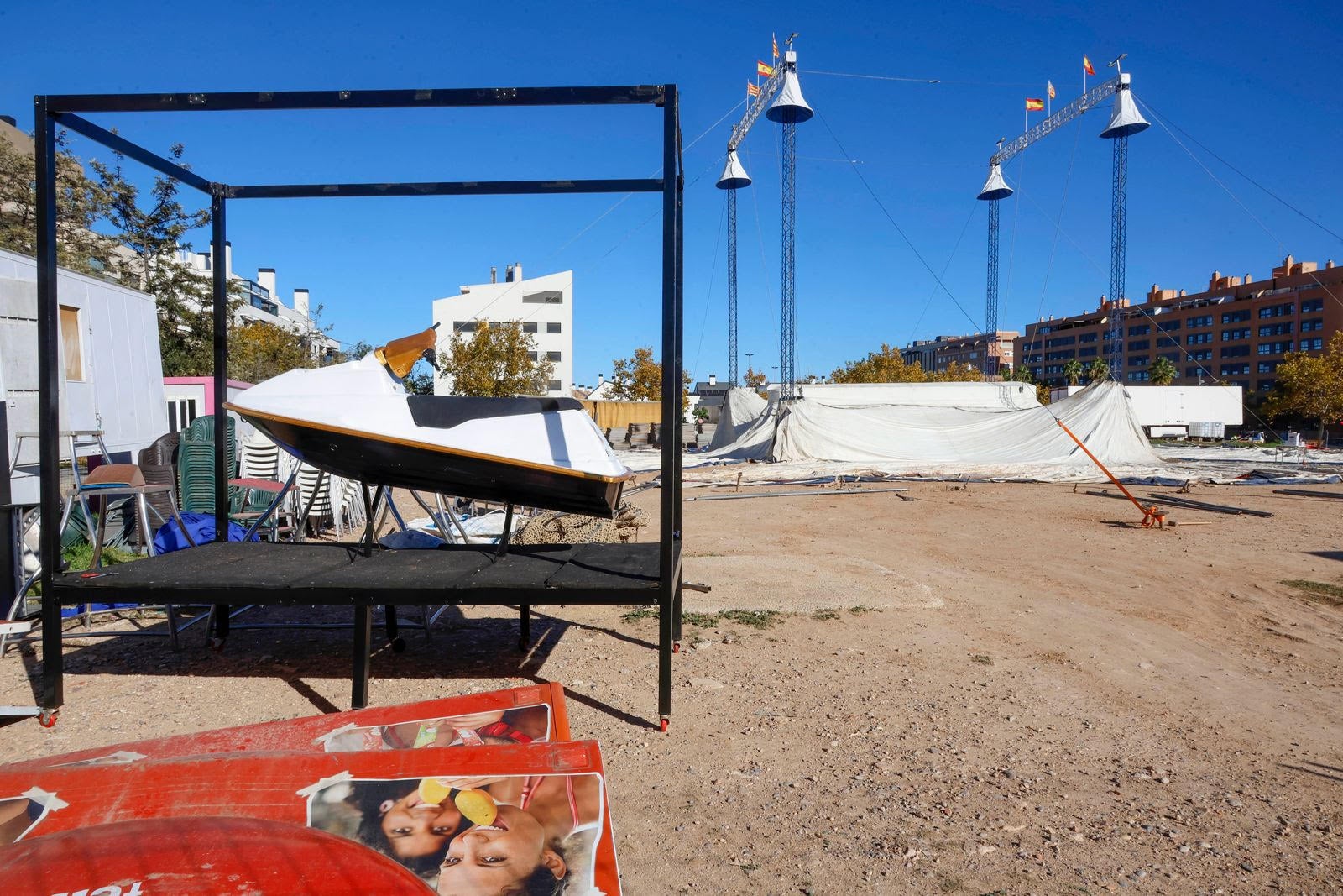 Fotos del solar donde iba a montar el Circ de Nadal en Valencia