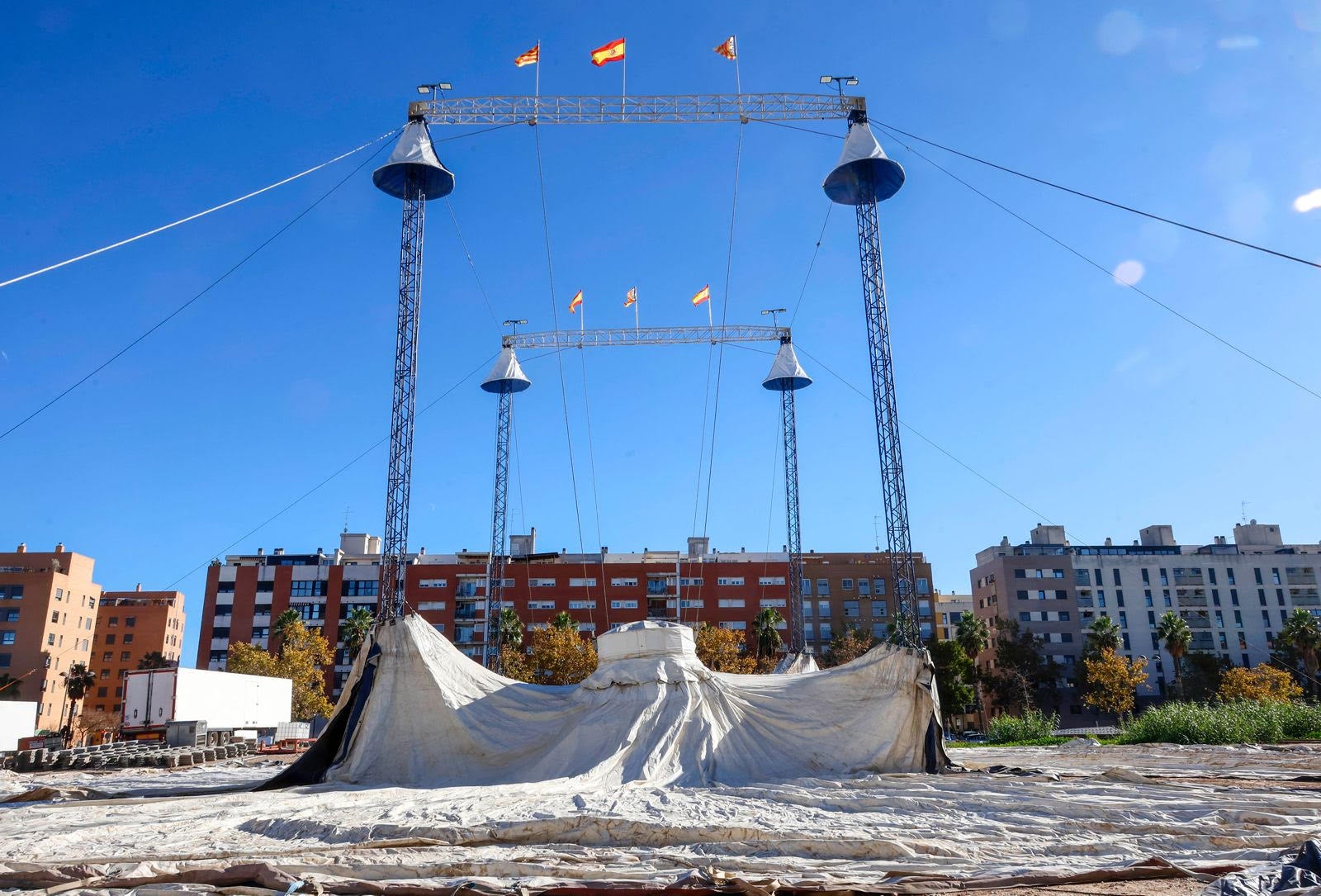 Fotos del solar donde iba a montar el Circ de Nadal en Valencia